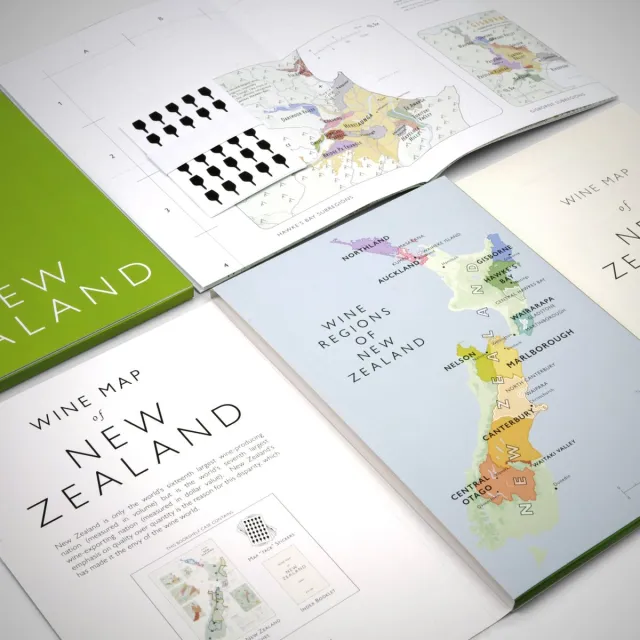 De Long Wines Vouwbare wijnkaart - Nieuw-Zeeland multi