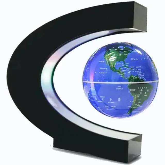 Lichtendirect Zwevende wereldbol- Nachtlamp- Bureau Accessoire met LED verlichting- Magnetisch wereldbol- RGB kleuren Zwart