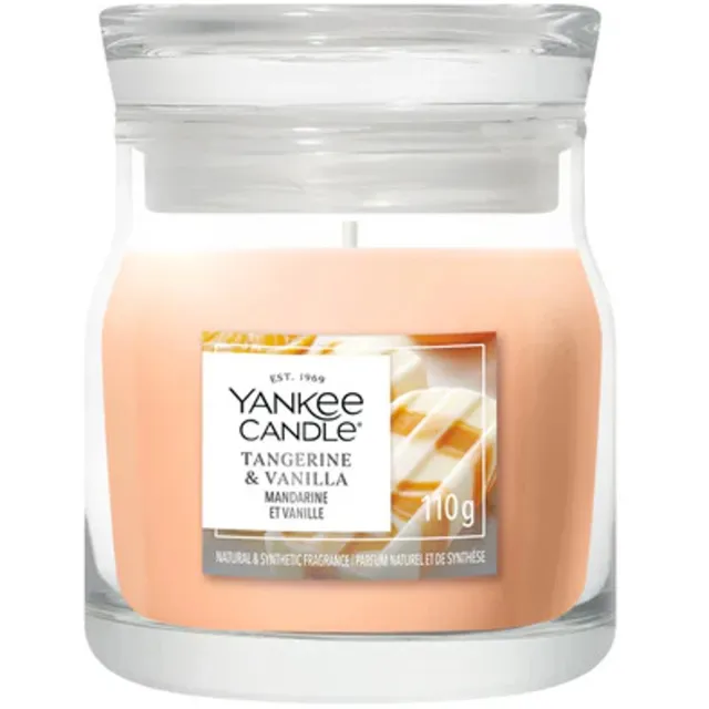 Yankee Candle Tangerine & Vanilla Small Jar Geurkaars - tot 30 branduren Oranje