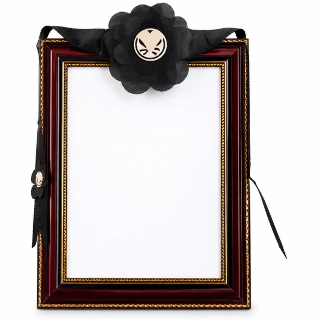SWGOTA Zwart-rode herdenkingsfotolijst voor aan de wand met zwarte bloem en lint, klein 12 inch, 20,3 x 30,5 cm