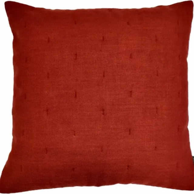 Linen & More Kantha Slub Rust Kussen | 45 X 45 | Sierkussen Voor Woonkamer Of Slaapkamer Rood