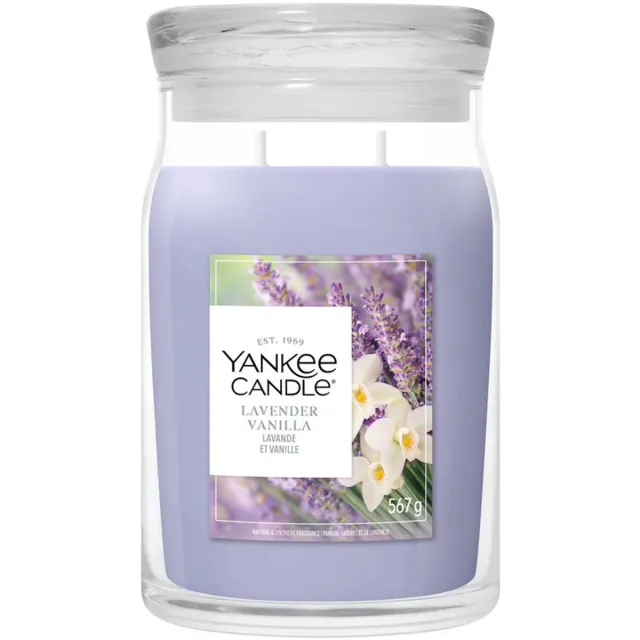 Yankee Candle Lavender Vanilla Large Jar - tot 80 branduren Paars