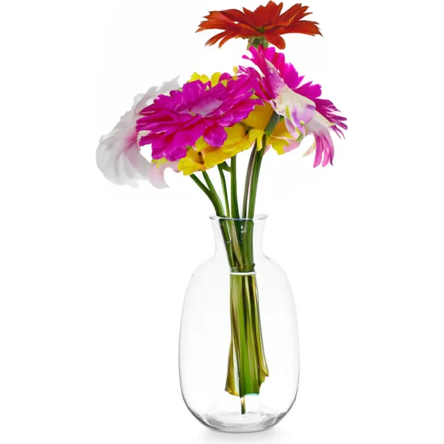 Giftdecor Bloemenvaas Crystal - luxe deco glas - helder transparant - 21 x 36 cm - ovale bol vaas
