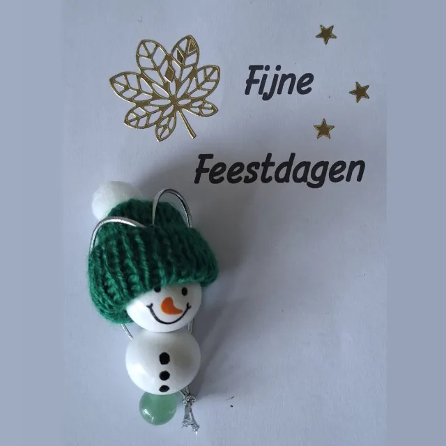 mineraalsteen Sneeuwpop "Aventurijn Groen" Boomversiering