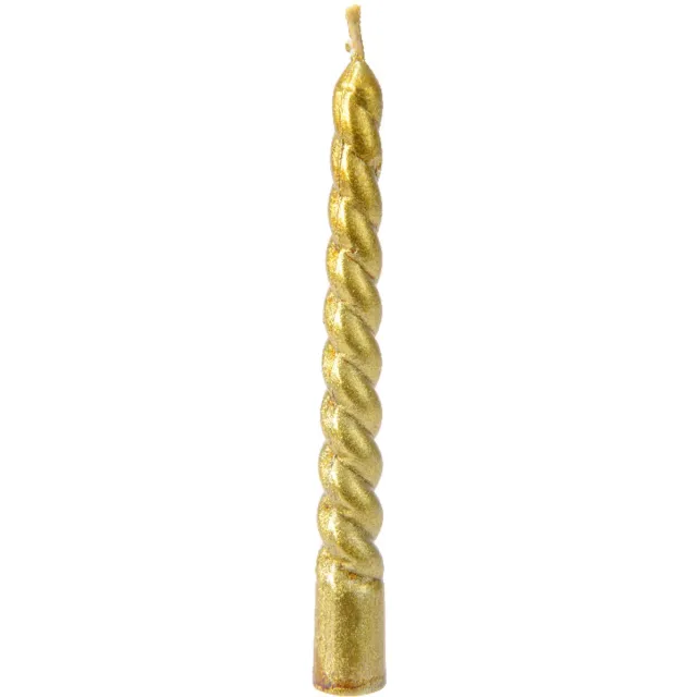 Decoris Kaars Swirl goud H10cm set a 8 st.