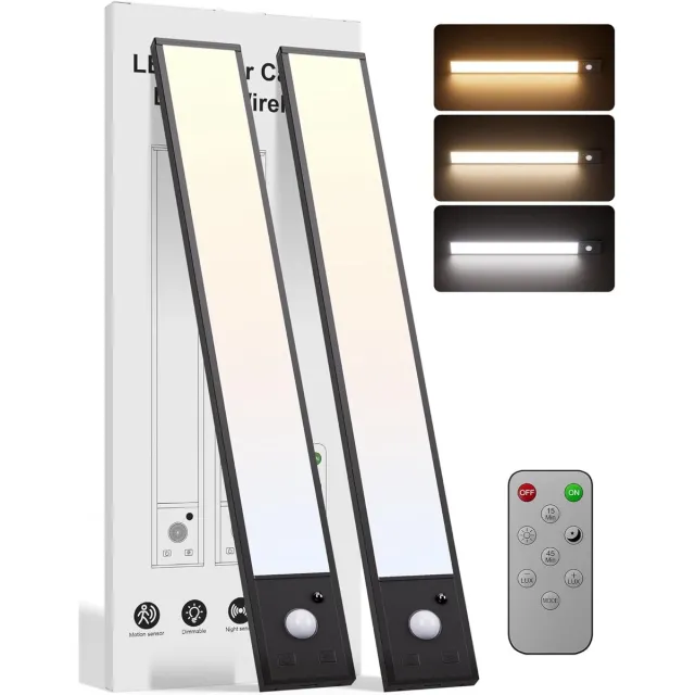 Lexium Store Sensor lampjes met bewegingsmelder - Zwart - 30 cm - Oplaadbare LED Kastlamp met Afstandsbediening - Voor Binnenkast