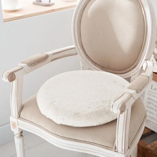 Ulisem Super Soft Ronde Pluche Zitkussen - Stoelkussen - Zitkussen Voor Stoel - Zacht En Delicaat - Veelzijdig Gebruik - Woonkamer - Eetkamer - Kantoor - Outdoor - Antislip - Wit