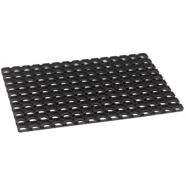 123deurmatten.nl Rubberen ringmat Zwart - 100x150cm - Deurmat - 23mm - Rubber - 20mm dia gaten - Milieuvriendelijk - Onderhoudsvriendelijk - Duurzaam - Buiten deurmat - Zeer sterk materiaal - Waterdoorlatend
