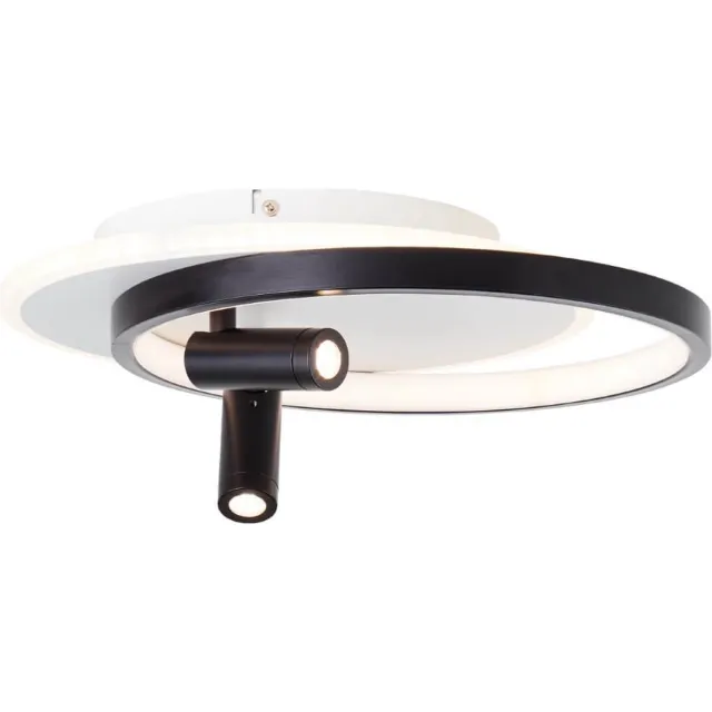 Brilliant Eunomia LED plafondlamp 35x30cm 2-vlammig zwart/wit, metaal/kunststof, 1x LED geïntegreerd, 30 W, (lichtstroom: 2900lm, lichtkleur: 3000K)