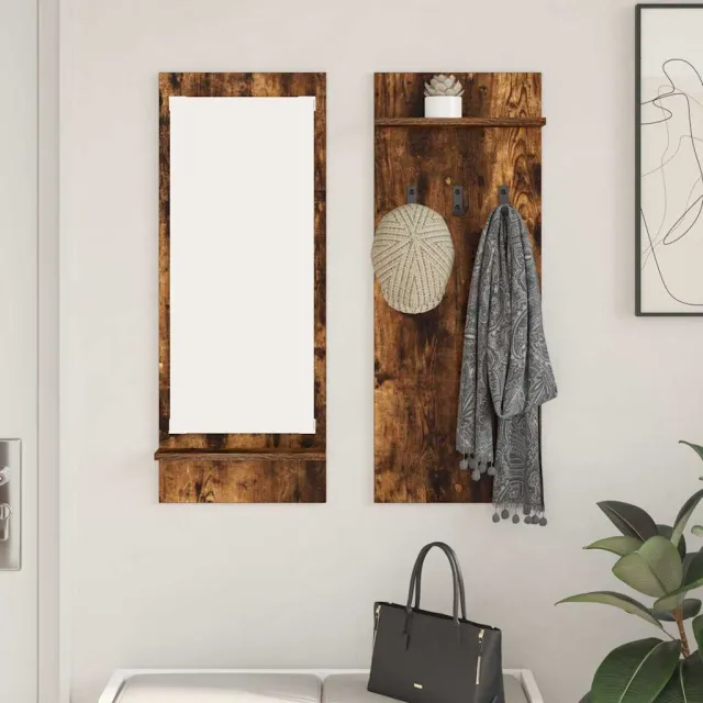 vidaXL Wandgemonteerde kapstok Gerookt eiken 70 x 10 x 90 cm Bruin