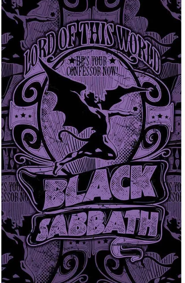 Rock Off Black Sabbath - Lord Of This World Textiel Poster - Paars
