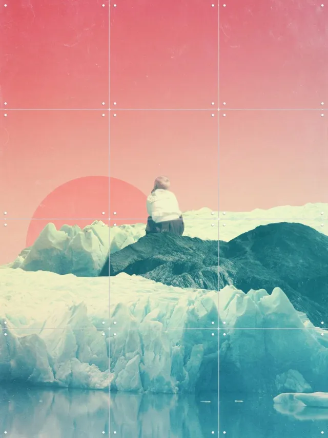IXXI PaleDreamer, Frank Moth - 60 x 80 cm - Grote wanddecoratie en posters - Kleurrijk, Surrealisme, Vintage, Digitale Kunst, Woonkamer, Slaapkamer Roze