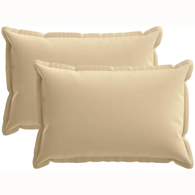 vidaXL Dekenkussen - 2 - st - HOUTEN - Beige - 50 - x - 75 - cm - Polyester
