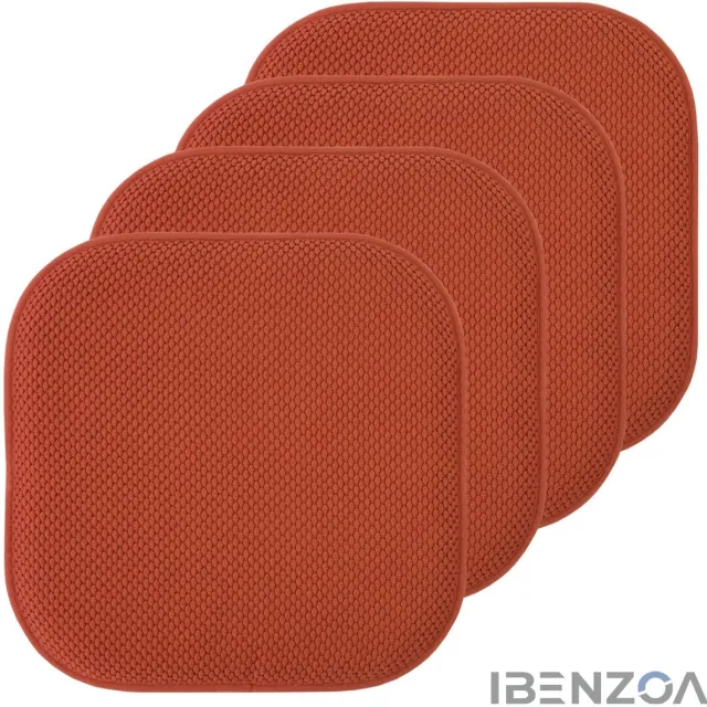 Ibenzoa Stoelkussen - Traagschuim - Antislip - Roestkleurig - 40,6 x 40,6 cm