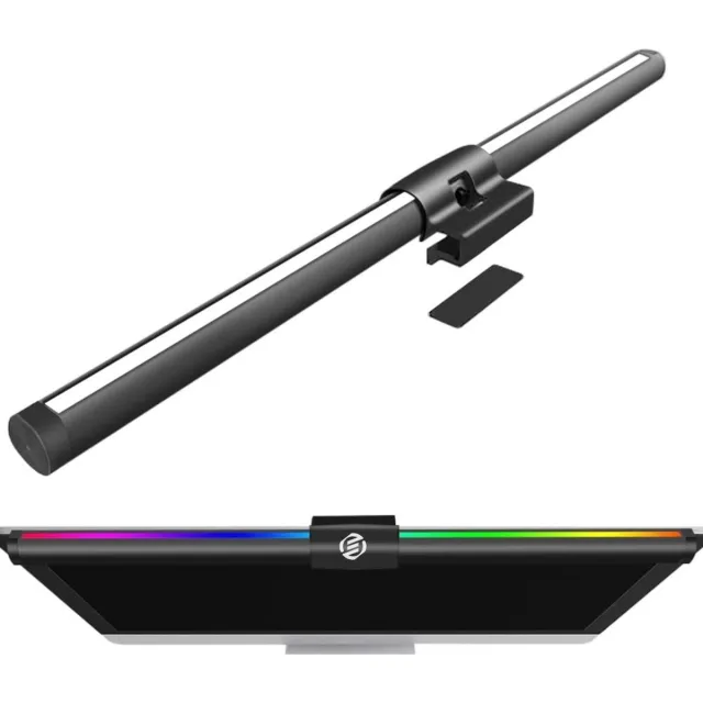 Equivera Monitor Lightbar - Monitor Light Bar - Monitor Lamp - Monitor Bar - Laptop Lamp - PC Lamp - Dimbaar - Thuiswerken, Kantoor, Gamen Zwart