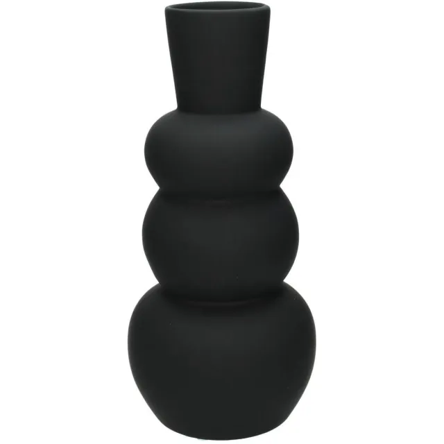 SVJ Home Decorations Fine Vaas - 13 x 13 x 29 cm - Aardewerk - Zwart