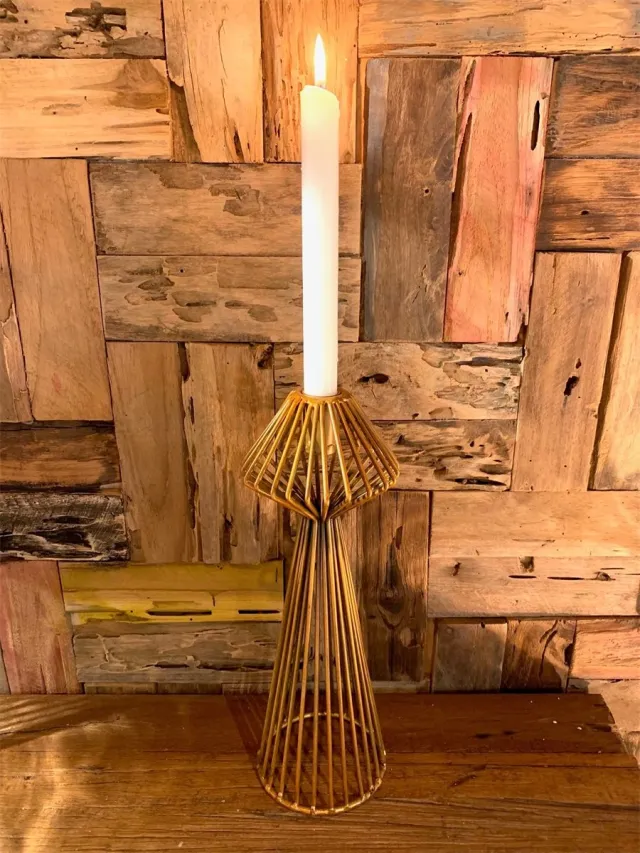 Cotton Counts Kaarsenhouder Kandelaar Goud Metaal 30 cm Knik gouden