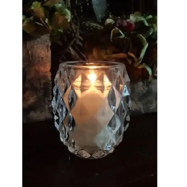 Bolsius Professional Bolsius - transparant glazen - Relight refillkaarsen houder - diamont - per 4 stuks