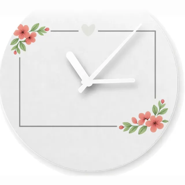 Mr Cadeautjes Glazen klok Ø 20 - design Een zacht troostontwerp rond een andere emotionele boodschap | cadeau Wit