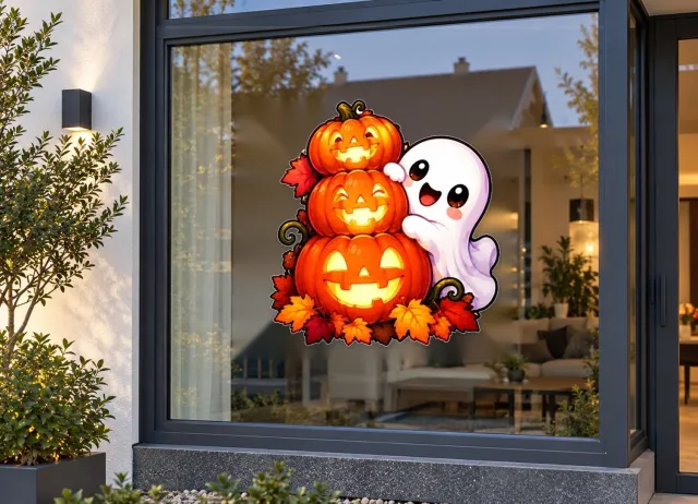 De Stickerman Halloween Raamsticker 30cm Breed Herbruikbaar Weerbestendig (KV18) Multi