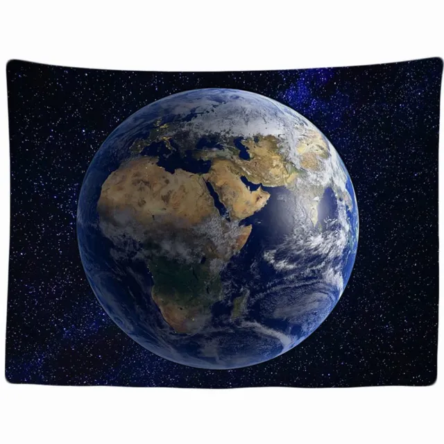 Ibenzoa Ruimtelijk Universum Wandtapijt met Planeten en Sterren - 200x150 cm - Blauw - Voor Diverse Kamers Aarde