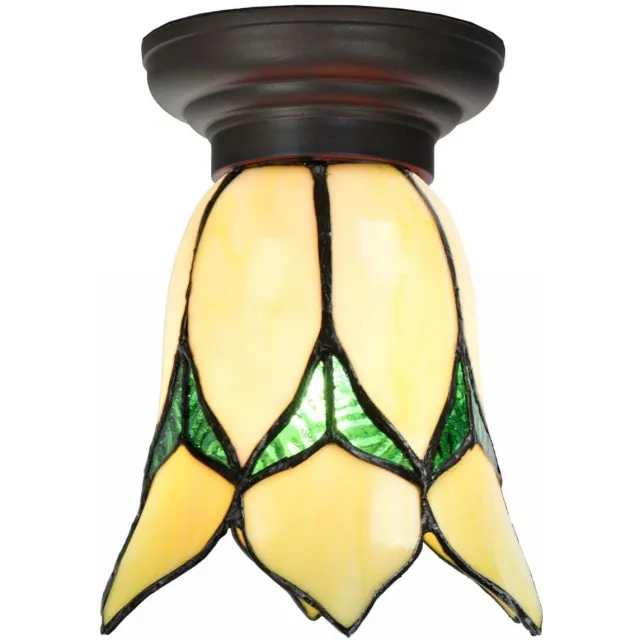 Coloured by Art Tiffany Plafonnière Small Lovely Flower Yellow - Art Deco Trade Geel