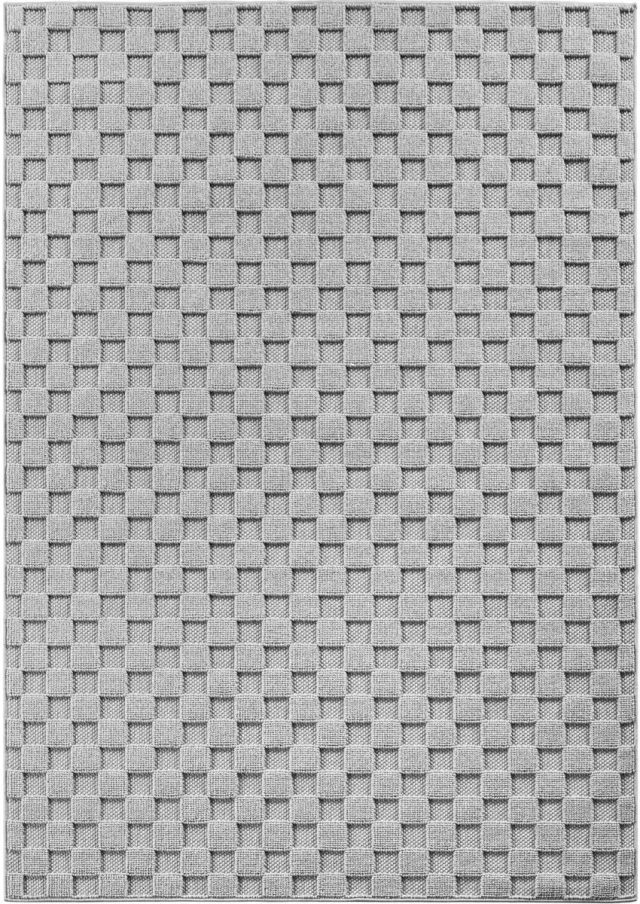 Ayyildiz Helix Geruit Vloerkleed Grijs 200 x 290 cm – Laagpolig Tapijt met Ruitpatroon – Modern Vloerkleed voor Woonkamer en Slaapkamer