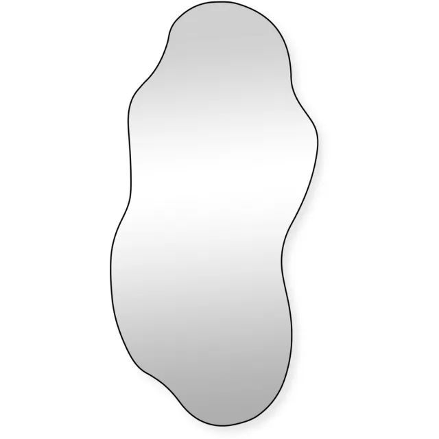 SensaHome Luciano Wandspiegel – Organische Spiegel – Asymmetrisch Design – 120x60 cm – Zwart