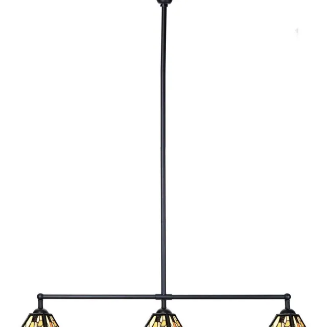 Coloured by Art Tiffany T-lamp 3 lichts Fallingwater Small - Art Deco Trade Bruin