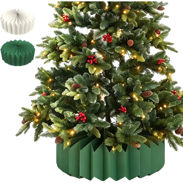 Arvioo ‑Kerstboomrok‑groen‑zonnebloem‑opvouwbaar‑60x25cm‑kerstdecoratie