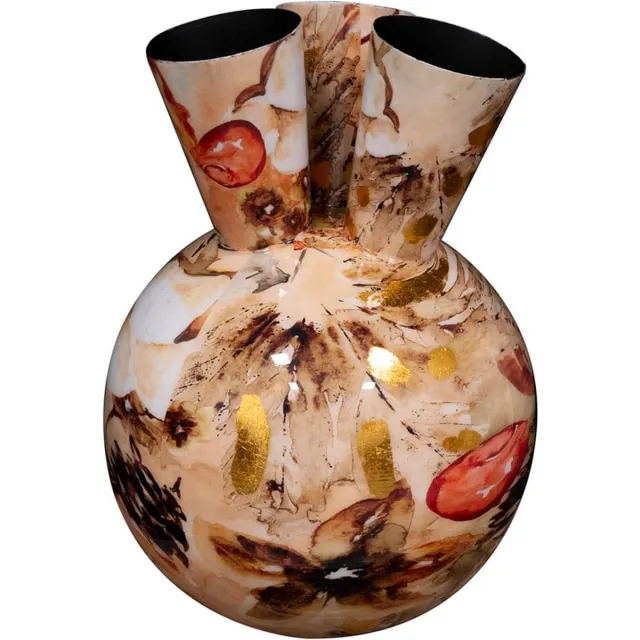 TS Collection Tulpenvaas Designed by Lammie - Cotton cream - 24x37 - Metaal & Epoxy - Exclusieve woonitems voor binnen - Handgemaakt - Unieke print - Designed by Lammie