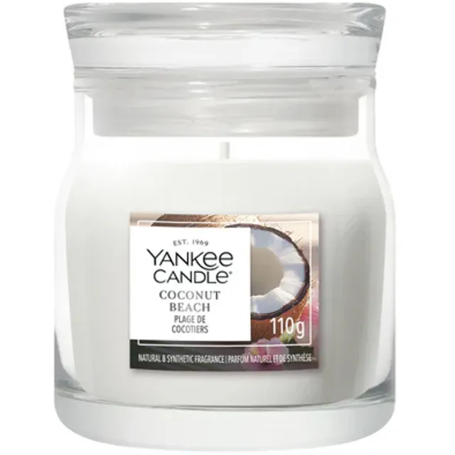 Yankee Candle Coconut Beach Small Jar Geurkaars - tot 30 branduren Wit