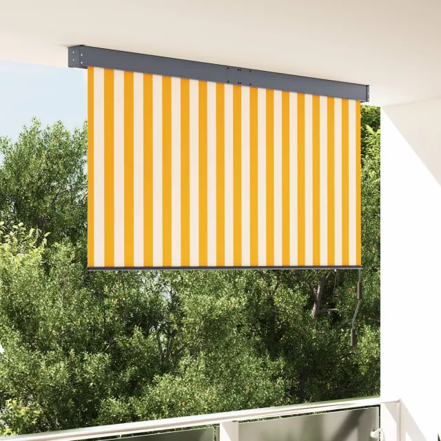 vidaXL Rolgordijn Wit en Oranje 180 x 250 cm Stof en Aluminium