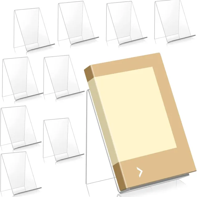 NCRealher 10-Delige Boekenstandaard Van Acryl - Transparante Displaystandaard - Fotostandaarden - Standaard Voor Bladmuziek En Tijdschriften
