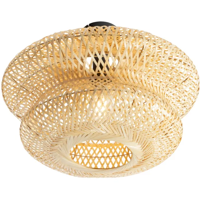 QAZQA ostrava double - Oosterse Plafondlamp - 1 lichts - L 50 cm - Naturel - Woonkamer | Slaapkamer | Keuken