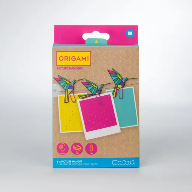 Mustard Fun Decoratie Fotoclips Origami Set van 6 Stuks - Kunststof - Multicolor