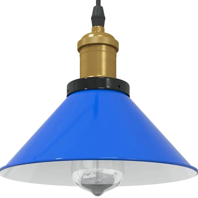 vidaXL Hanglamp in hoogte verstelbaar E27 Ø22 cm metaal donkerblauw