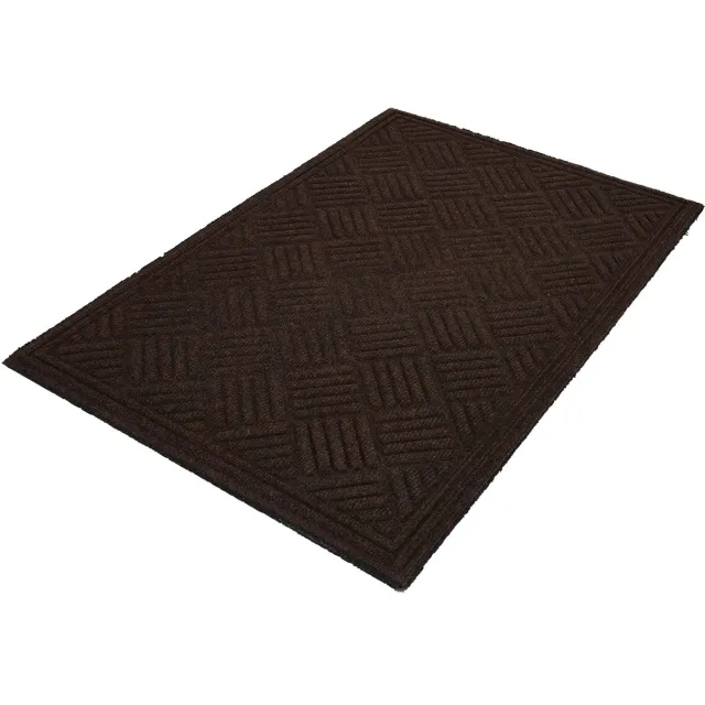 KOTARBAU Droogloopmat, Schoonloopmat, Deurmat, Polyester + Gummi, 60 x 90 cm, Bruin, Rechthoekig, Inloopmat, Deurmat Antislip, Vuilvanger, voor Binnen, Entreemat