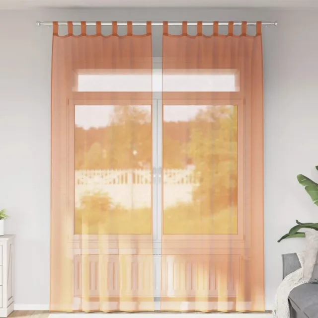 vidaXL Gordijnen met lussen 2 st terracotta 140x260 cm