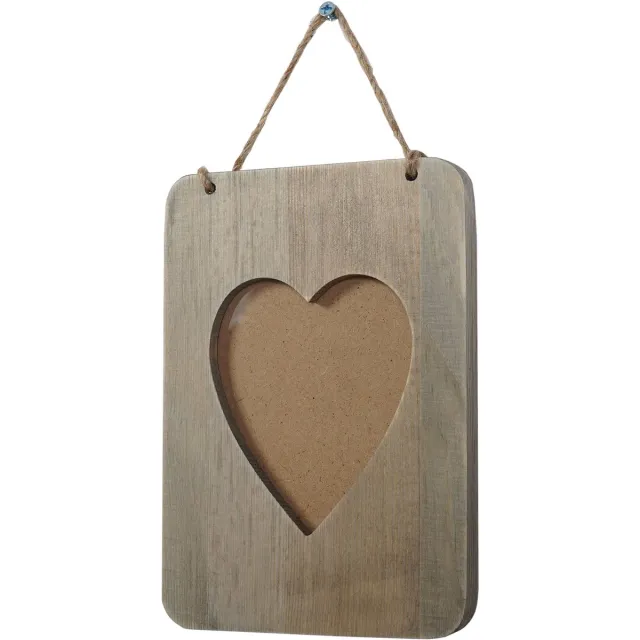MCW Fotolijst Wels, fotolijst houten lijst muurframe, shabby look landhuis, hart Grijs