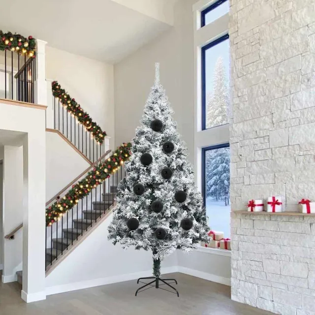 vidaXL Kerstbal Set XXL 4 st Zwart Dia. 20 cm Kunststof