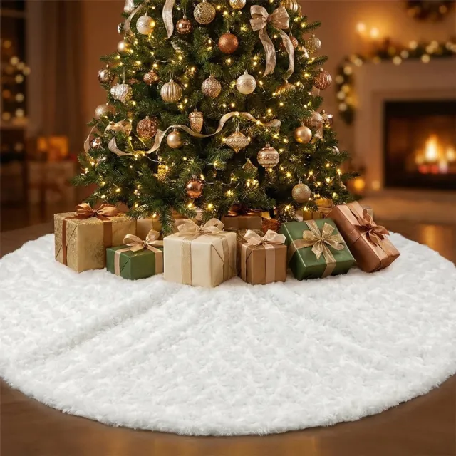 CNL Sight XXL Kerstboomrok - Verdikt en zacht-Zachte Kerstkleed - Kerstboomkleed- Kerstversiering Kerstdecoratie Kleed - Kerst Decoratie - Wit - 122cm
