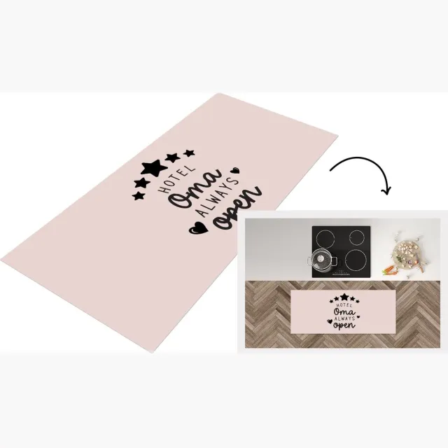 KitchenYeah Keukenloper - Loper keuken - Spreuken - Hotel oma always open - Quotes - Oma - Keukenloper vinyl Multicolor