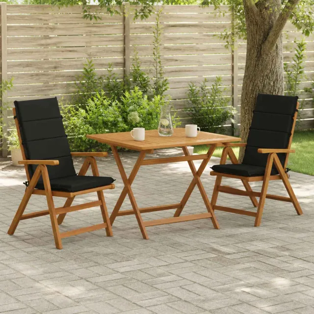 vidaXL Kussen voor stoel met hoge rug GEMERT 2 st 100% Polyester Zwart