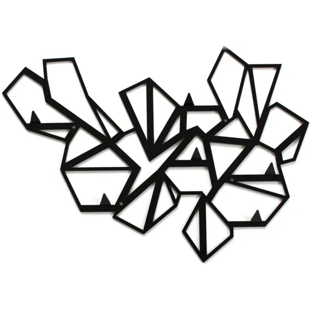 Decorizzly® Decorizzly Organitricks - Wandkapstok - Metaal - Uniek Ontwerp Zwart