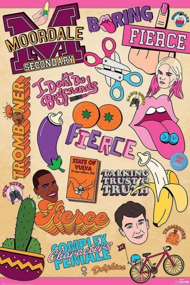 Netflix Sex Education Infographic Poster 61x91.5cm Multi color