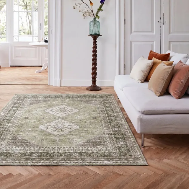 Interieur 05 Vintage vloerkleed Nomad Groen - 160 x 230 cm - (M)