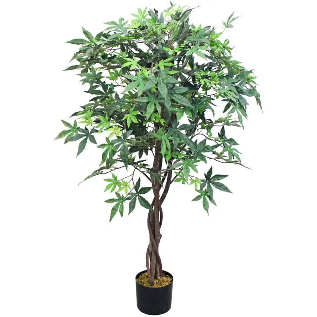 Decovego Valse Kunstmatige Plant Esdoorn Decoratie Echt Hout 120cm DECOVEGO Groen