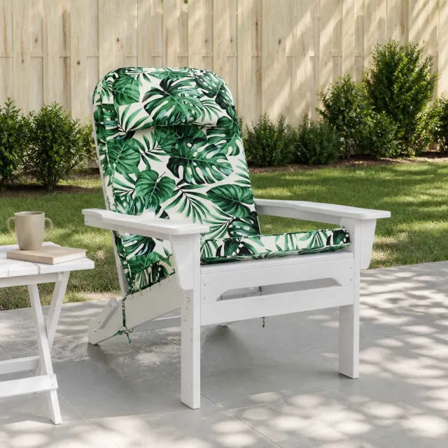 vidaXL Adirondack stoelkussen 100% Polyester Bladpatroon Groen