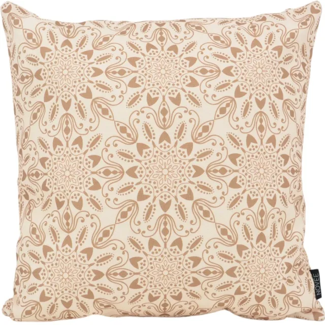 NOVÉE Sunset Mandala - Outdoor Kussenhoes | 45x45 cm | Katoen/Polyester beige bruin